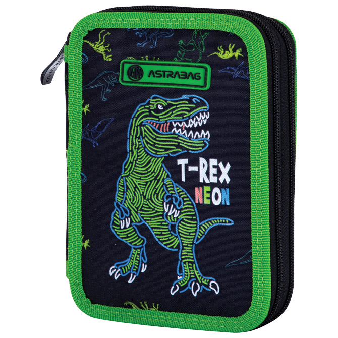 Pernica T-Rex Neon (sa priborom) crno-zelena